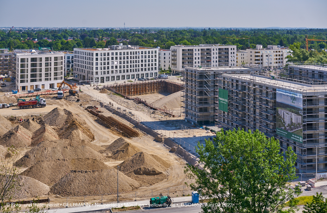 02.06.2023 - aktuelle Fotos von der Baustelle Alexisquartier in Neuperlach in München
